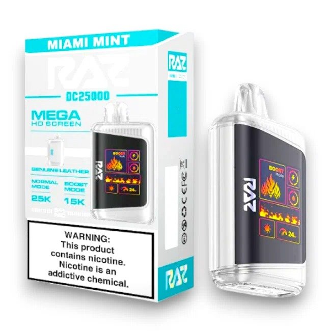 Raz Bar Miami Mint Flavor Cool Miami Breeze: Miami Mint RAZ BAR TN9000  Puffs  SSV Raz Bar Miami Mint Price Australia