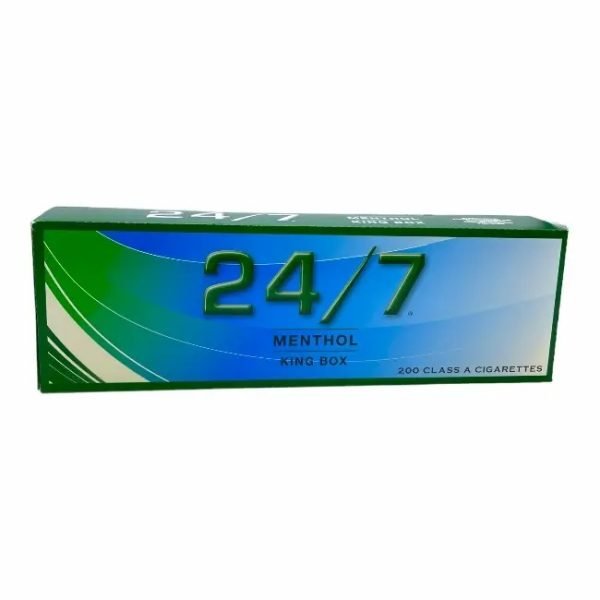 247 menthol cigarettes 24/7 Gold 100 24/7 Silver 100 Box 20