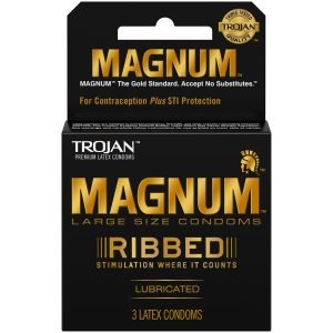 Trojan Magnum Ribbed 3pk - 6ct