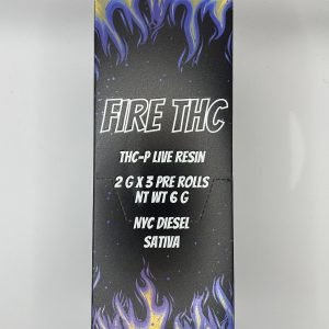 FIRE THC-P NYC Diesel Sativa 2G 3 Pre-Rolls 10CT